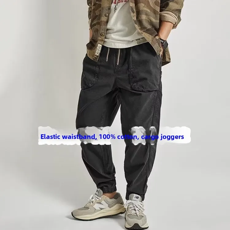 

Retro Japanese Sle Outdoor Mountain Climbing Work Pants Men's Spring Autumn Casual Loose All-Match Cotton Trousers