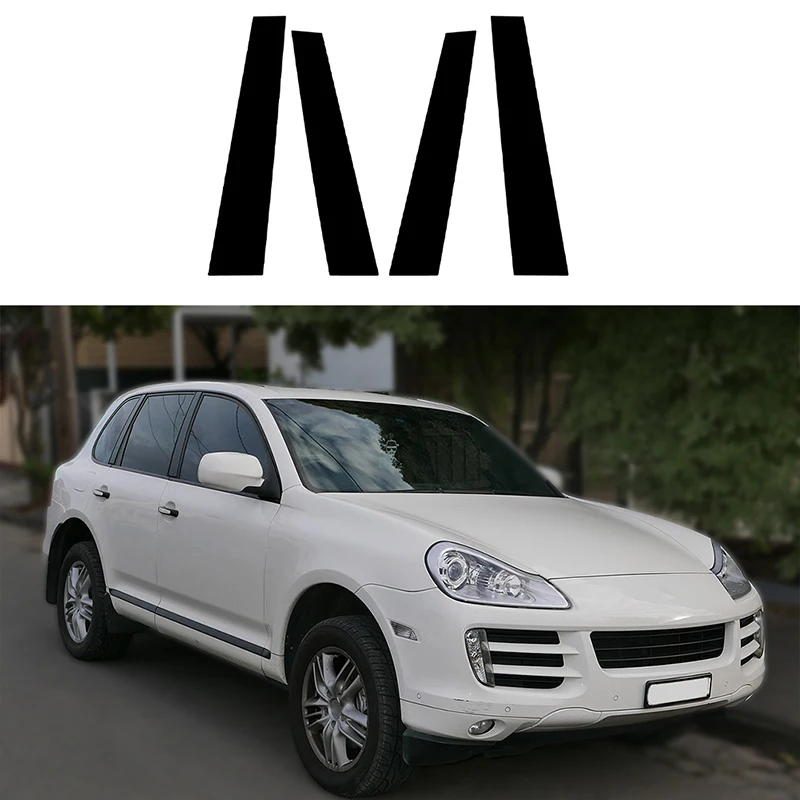 4 sztuki słupki okienne pokrywa osłonowa kalkomanie zestaw strona boczna drzwi pasuje do podwozia Porsche Cayenne 9PA E1 2003-2010 2009 2008