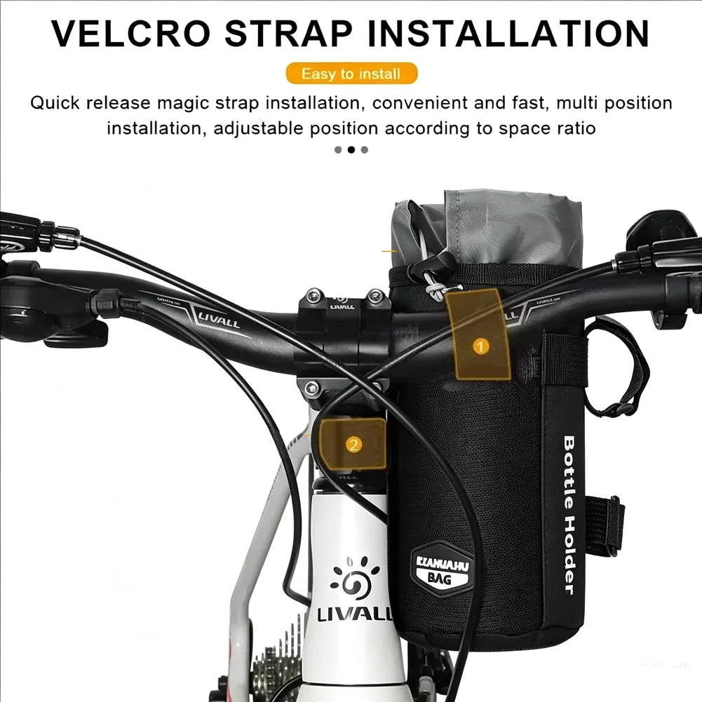 Bicycle Handlebar Bag Bike Water Bottle Carrier Pouch Portable MTB Road Cycling Insulated Kettle Bag Riding Equipment