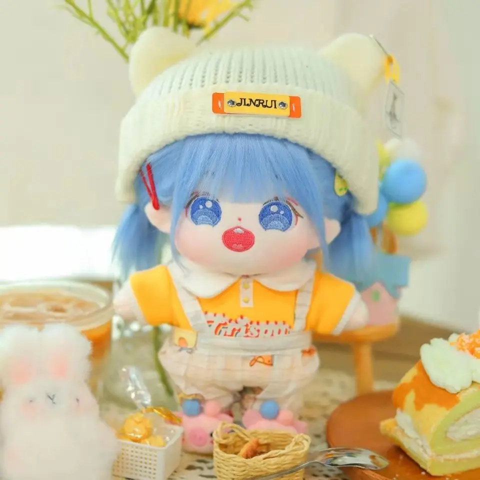 

20cm IDol Doll Blue Sea Salt Cream Puff Plush Star Dolls Cute Stuffed Figure Toys Cotton Baby Doll Plushies Toys Collection Gift