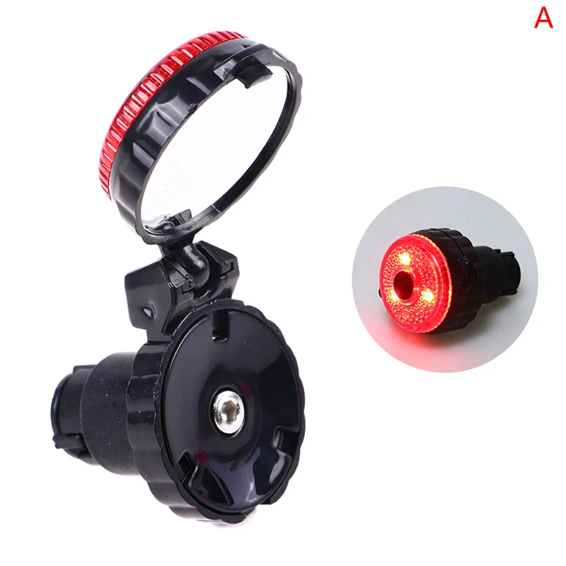 Mountain Bike Rearview Mirror Bicycle Handlebar Convex Rear View Bar End Light image 5