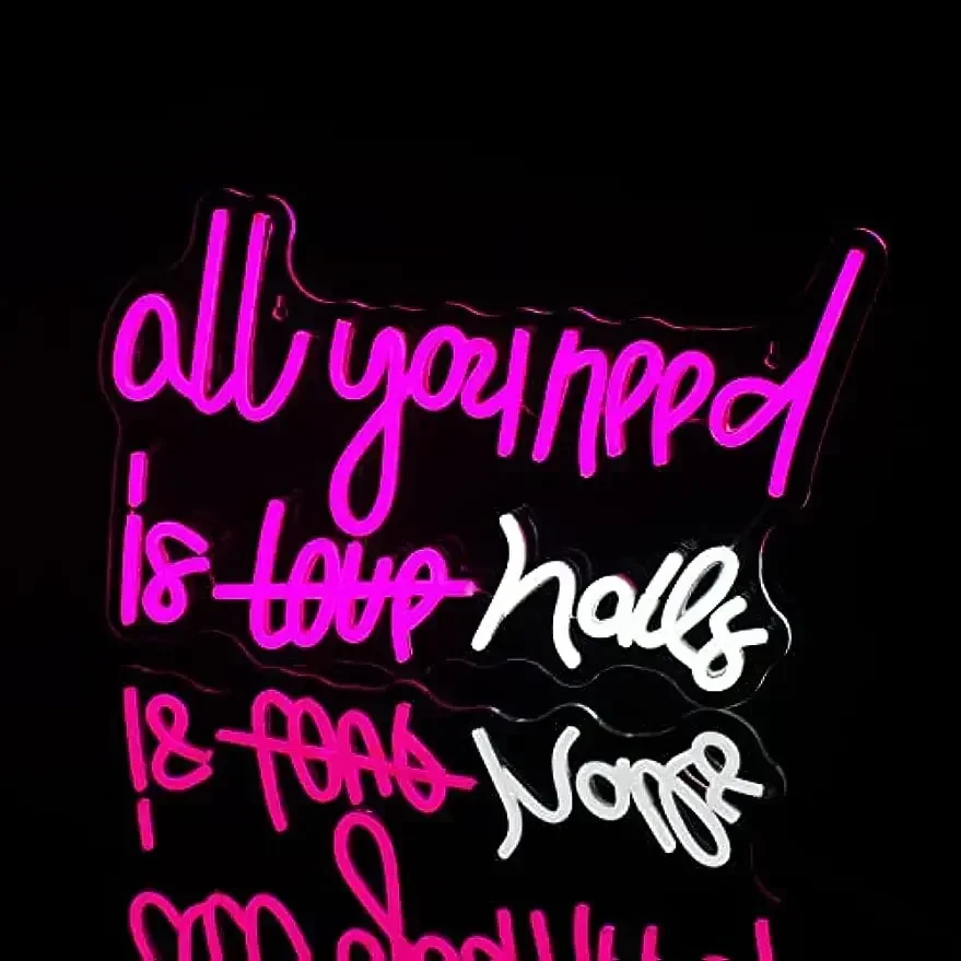 

All You Need Is Love Neon Sign Love Nails Светодиодный неоновый свет для маникюрного салона Девушки Комната Красота Спа Магазин Настенный декор USB Диммируемые подарки