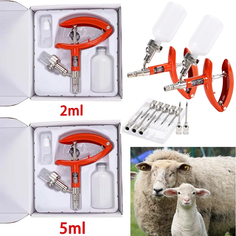 2ml/5ml High Precision Continuous Syringe Livestock Automatic Veterinary Continuous Vaccine Injector  Pig Chicken Sheep Syringe