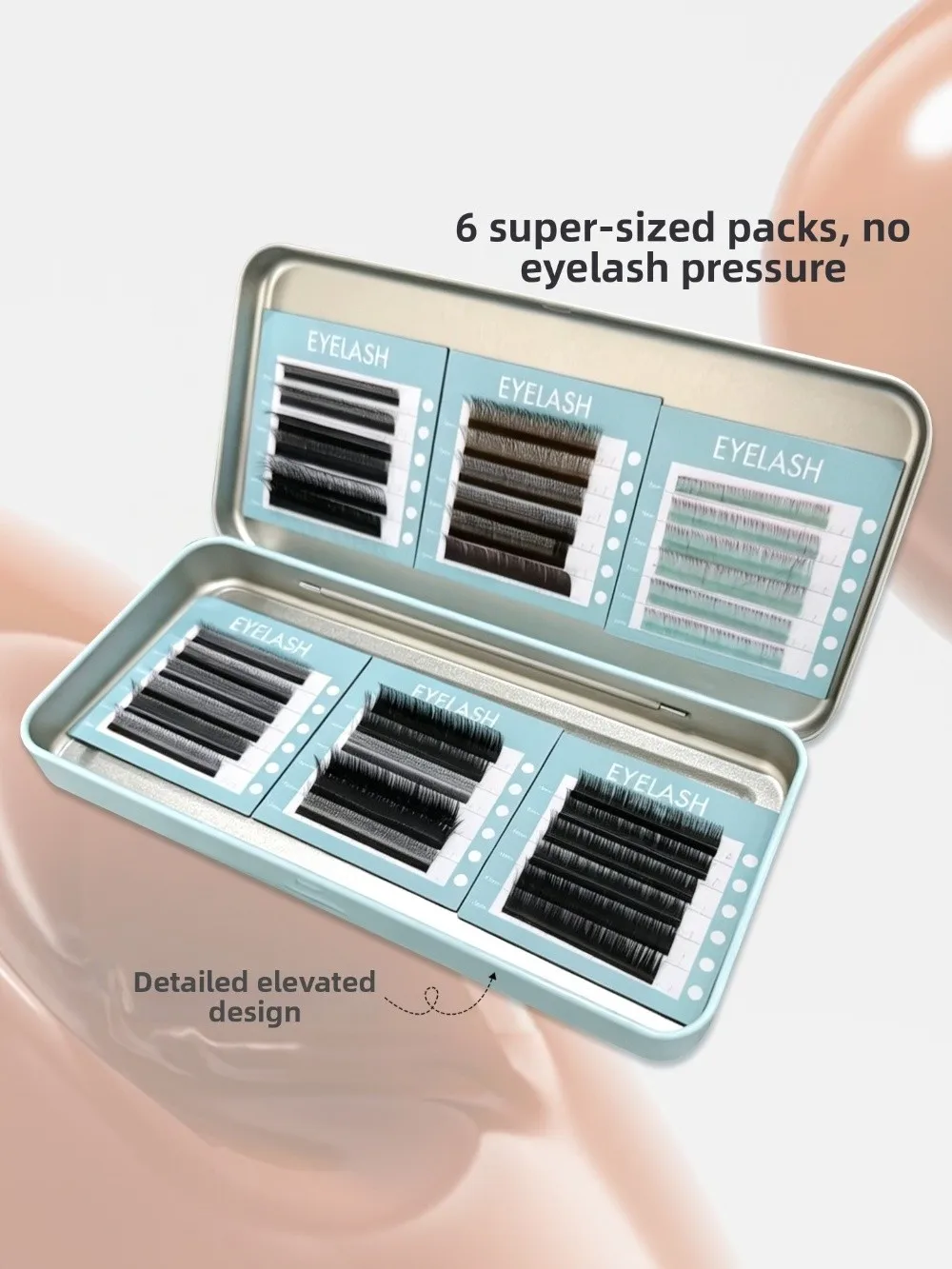 Tragbare Magnetische Aufbewahrungsbox für Wimpern mit Display-Palette Professioneller Wimpern-Organizer Platzsparend – Detail 5