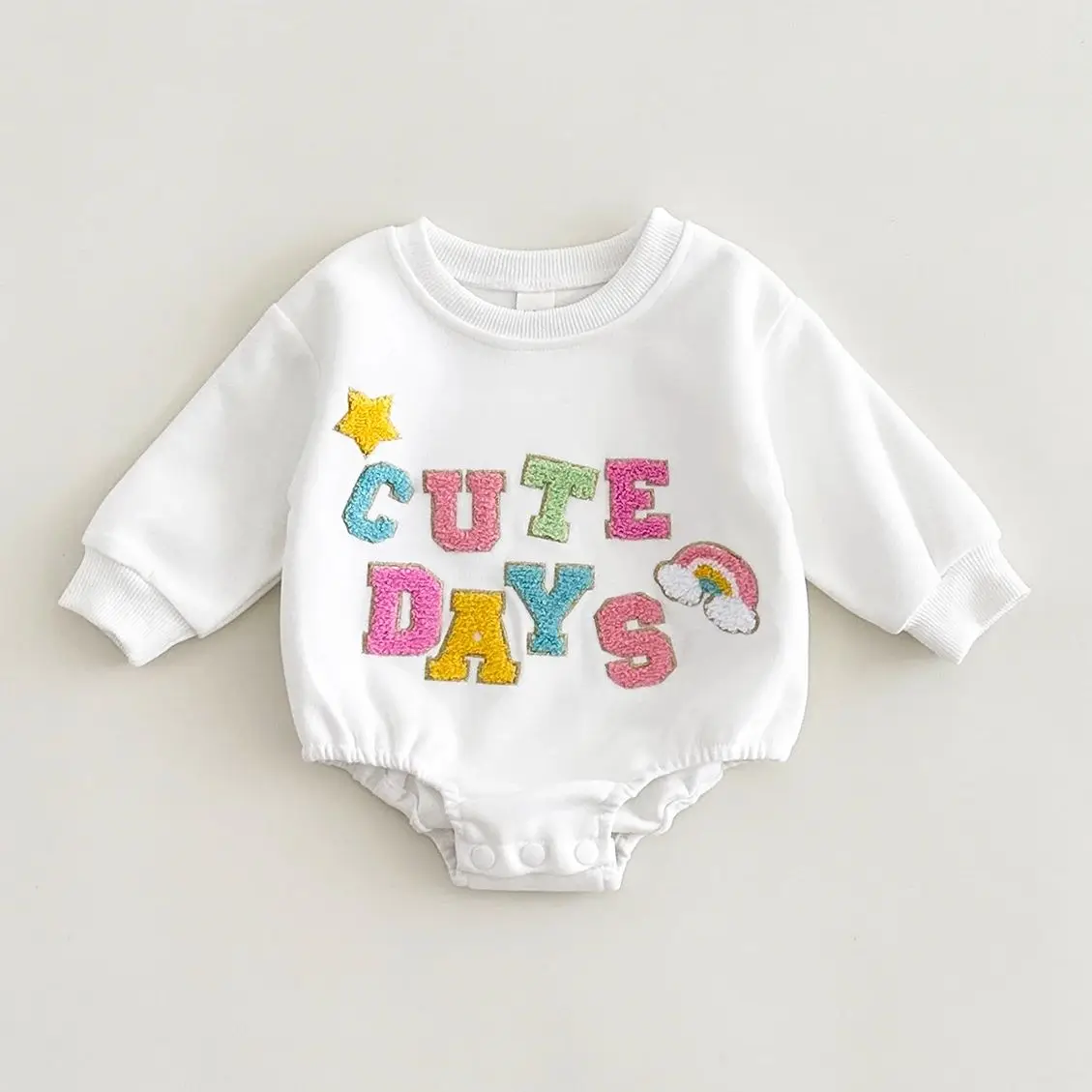 2024 Baby Girl Clothes Autumn Thick Cotton Jumpsuit Cute Bubble Romper Colorful Letter Embroidery Winter Newborn Bodysuits