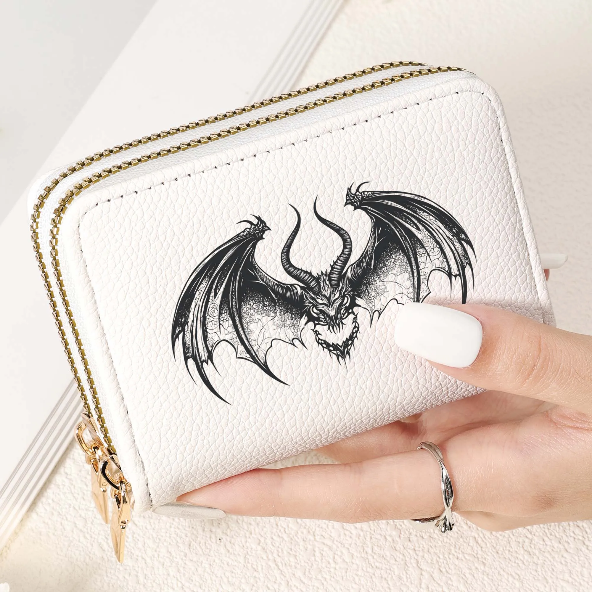 

Fashionable women's minimalist wallet, coin bag, double zipper portable short bag, large capacity multifunctional card bag walle