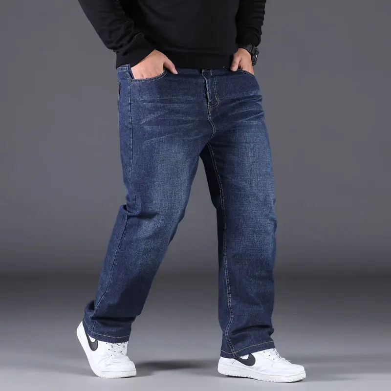 Fashion Black Jeans Mens 10XL Oversized Denim Pants Men Plus Size 48 Straight Baggy Jeans Loose Casual Pants Streetwear Jeans