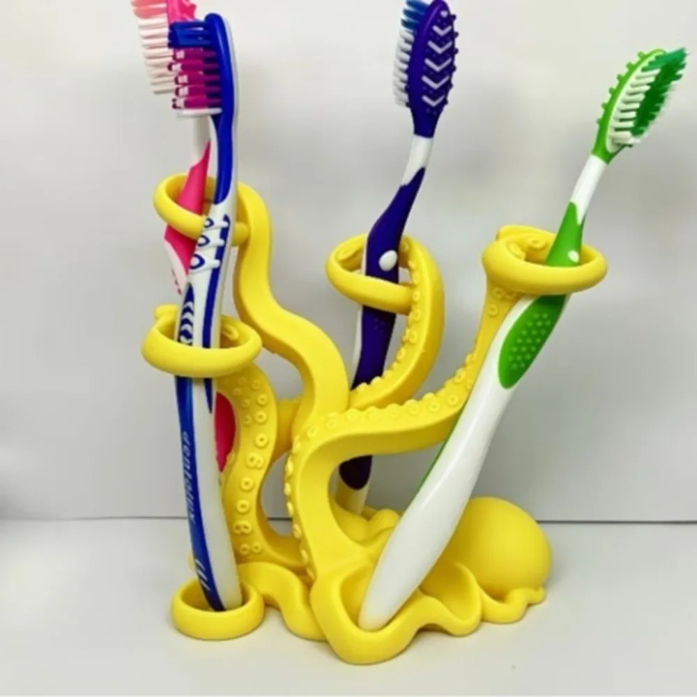Multi-Slot Octopus Pen Holder Organizer Funny Toothbrush Holder Tentacle-Shaped 3D Printed Octopus Statue Graduation Season
