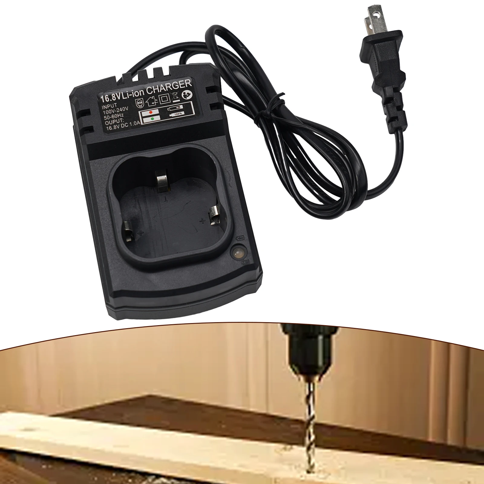 Brand New Electric Drill Charger Charger 50-60Hz AC100-240V Black DC16.8V Lithium Battery 0.8m 1000mA For Applicable To Fugue