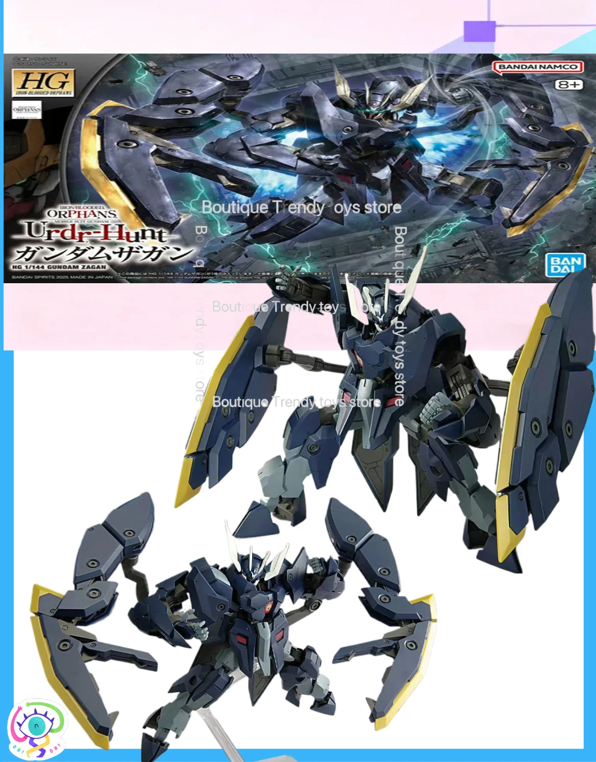 

В наличии: Оригинальная фигурка BANDAI HG IRON-BLOODED ORPHANS URDR-HUNT GUNDAM ZAGAN, модель-игрушка, подарок для ребенка, в пенопластовой упаковке