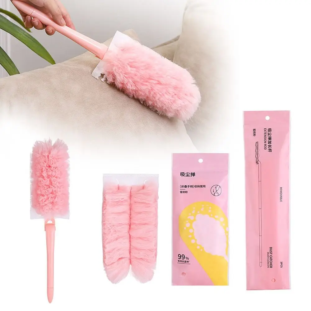 Adjustable Electrostatic Dust Duster Foldable Telescopic Feather Duster Extra Long High Household Cabinet Cleaning Gap Duster