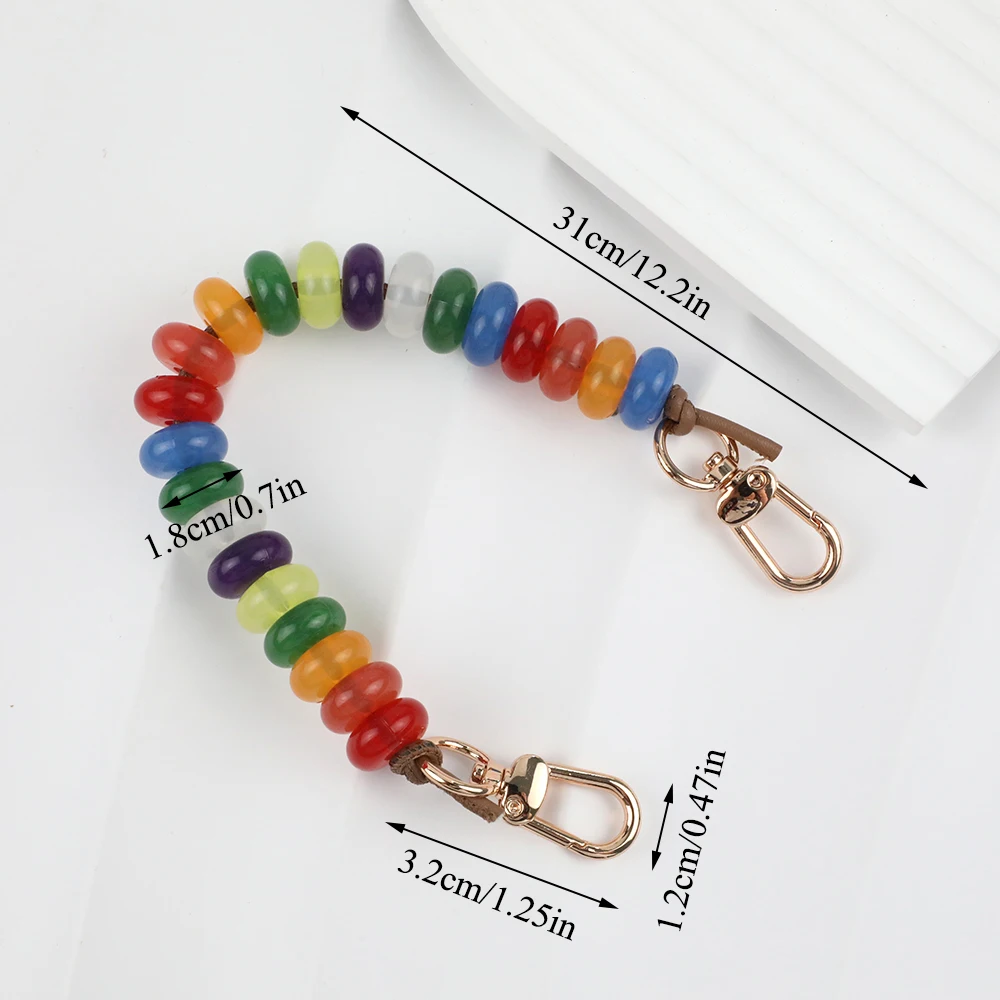 15/31Cm Beaded Chain Strap For Handbag Purse Replacement Resin Beads Bag Extension Chain Fashion Decoration Bag Accessories