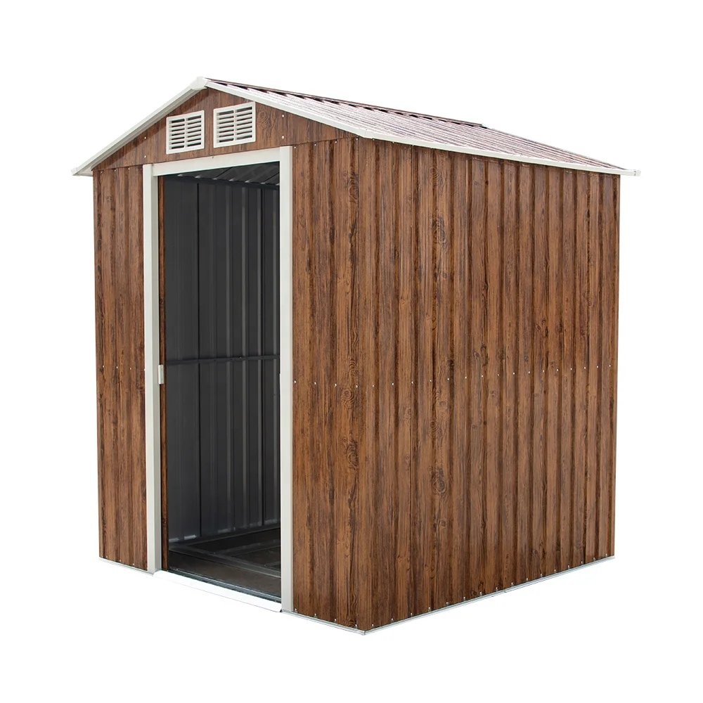 Strong Reinforced Roof  Galvanized Steel Metal Shed Outdoor Metal Garden Shed with for Tool Storage