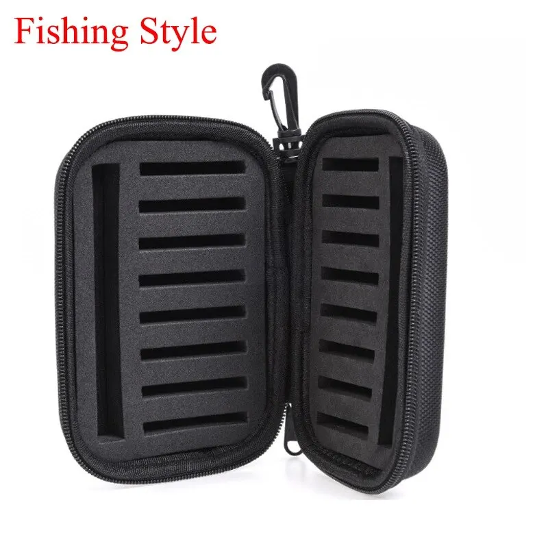 EVA Fishing Gear Three Hooks Storage Box Glitter Bag Fishing Bait False Bait Fly Hook Glitter Sea Fishing Tool Storage Bag