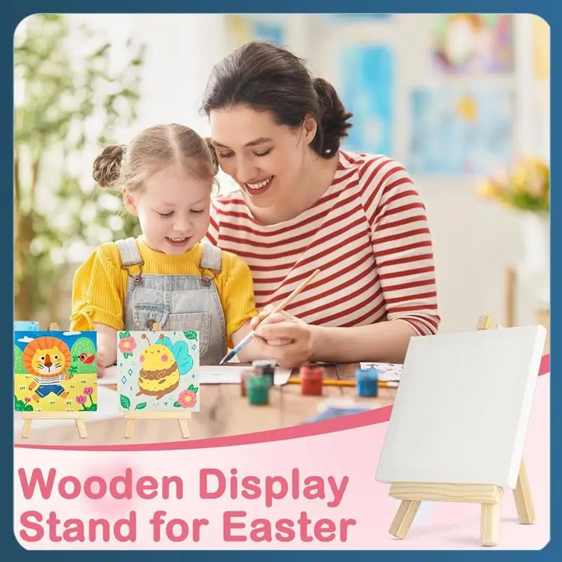 

N10R-Мини-холсты с наборами мольбертов, небольшой холст для рисования с мини-мольбертом, 4 х 4 дюйма, набор для рисования художественных холстов