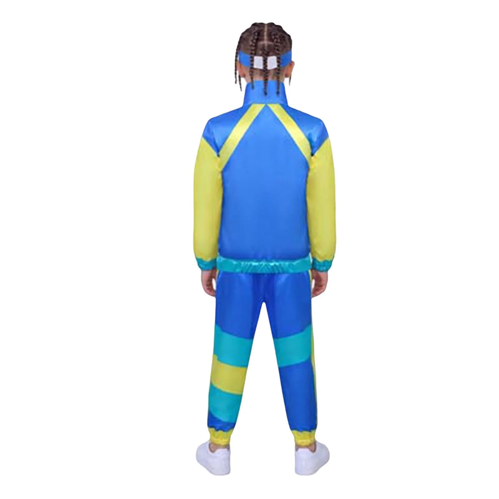 Kids Boys Girls Retro Hip Hop Costume Long Sleeve Coat Leg Opening Pants Headband for Disco Dance Stage Performance Daily Wear