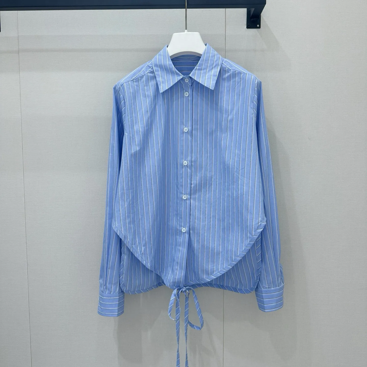 26 Spring And Summer 100 Cotton Niche Design Sense Striped Shirt Vest Wide Leg Pants Han Feng Chic High Sense
