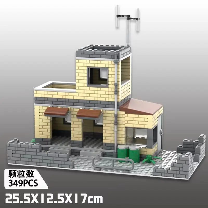 Zanegrowane Budynki Wojskowe MOC Sceny Wojny Światowej Dom Klocki Zestaw Części Dla Figur Żołnierzy Armii Zabawki Dla Chłopców