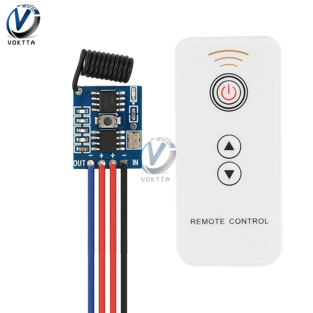 

5V 12V 24V 433MHz Wireless Remote Control Switch RF Relay Receiver Transmitter DC 3.3-24V LED Light Switch On/Off Power Module