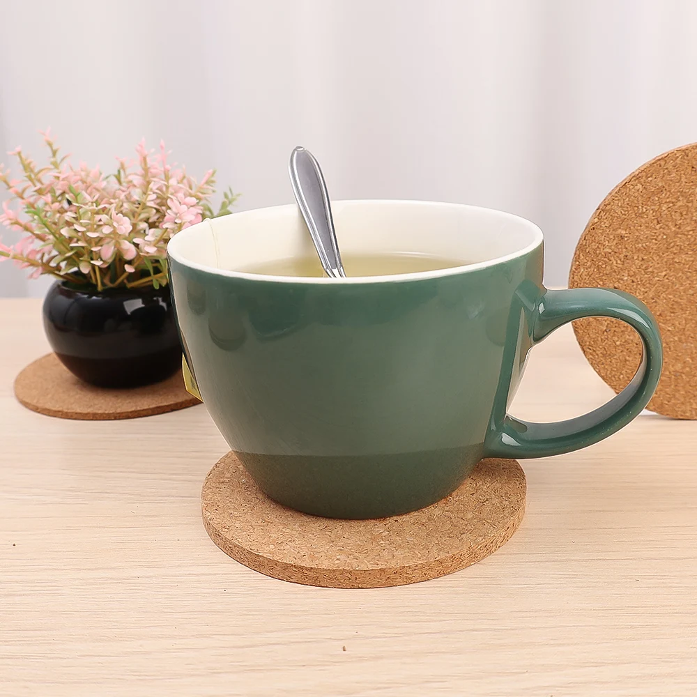 Tappetino in sughero resistente al calore sottobicchiere rotondo antiscivolo tè tazza da caffè porta bevande tavolo da casa decorazione fai da te cucina Bar cuscinetti in legno