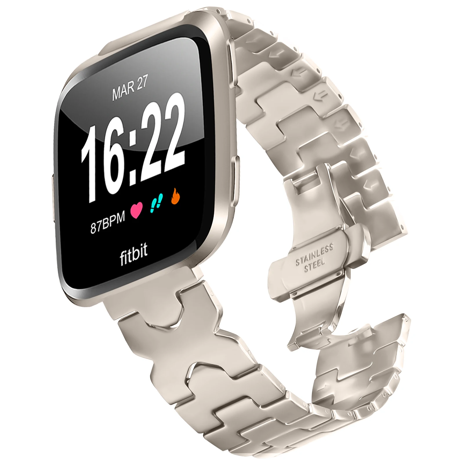 ステンレス鋼の時計ストラップ Fitbit Versa バンド時計バンド交換金属 Fitbit Versa2 ブレスレットリストバンドアクセサリー