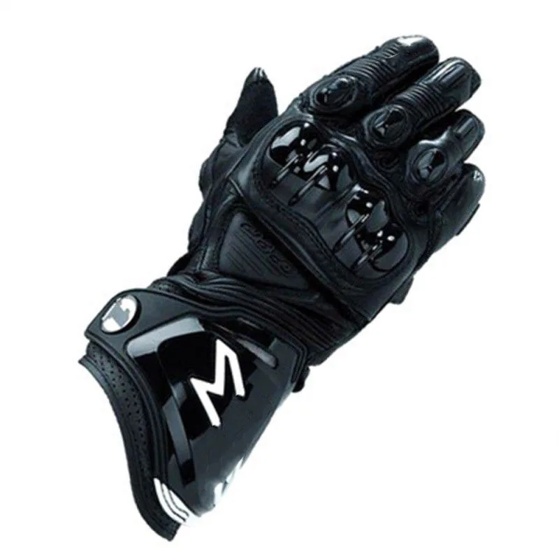 Guantes largos de cuero para motocicleta, equipo de protección sin carga, carreras M1, guantes deportivos de cuero de vaca