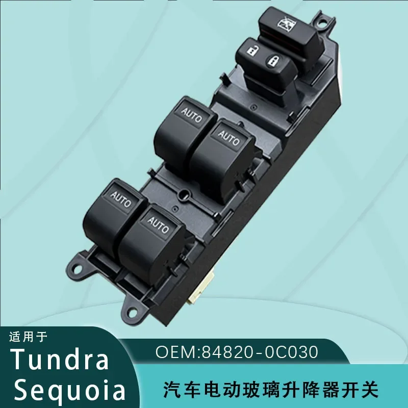 For Toyota Tundra Sequoia 84820-0C030 Electric Power Window Master Control Switch with LED Light Automatic Lifter Button