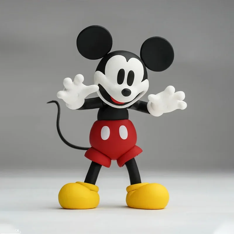 

11cm Anime Mickey Mouse Action Figure Color Version Black White Replica Joint mobility Desktop Model Ornaments Toy Children Gift