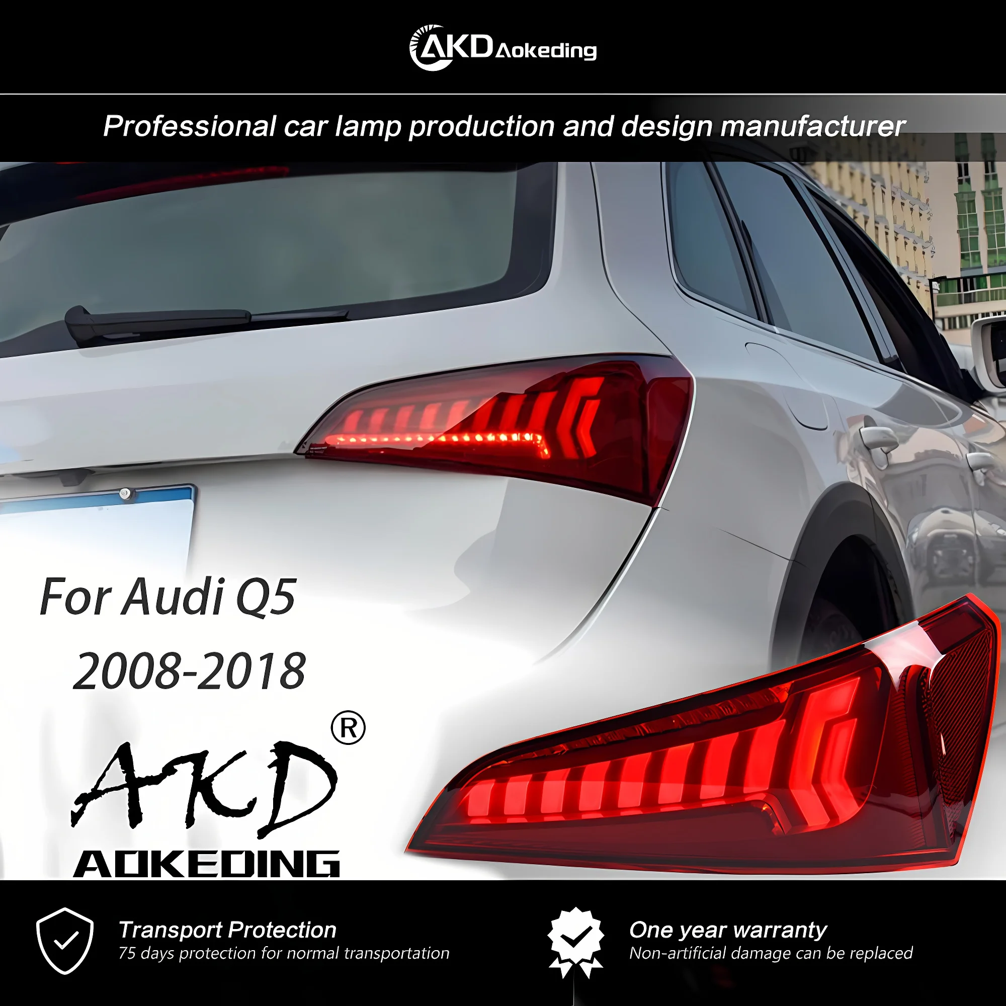 AKD автомобильный Стайлинг задний фонарь для Audi Q5 2008-2018 Q5 светодиодный луч в сборе обновление динамического сигнала DRL авто аксессуары