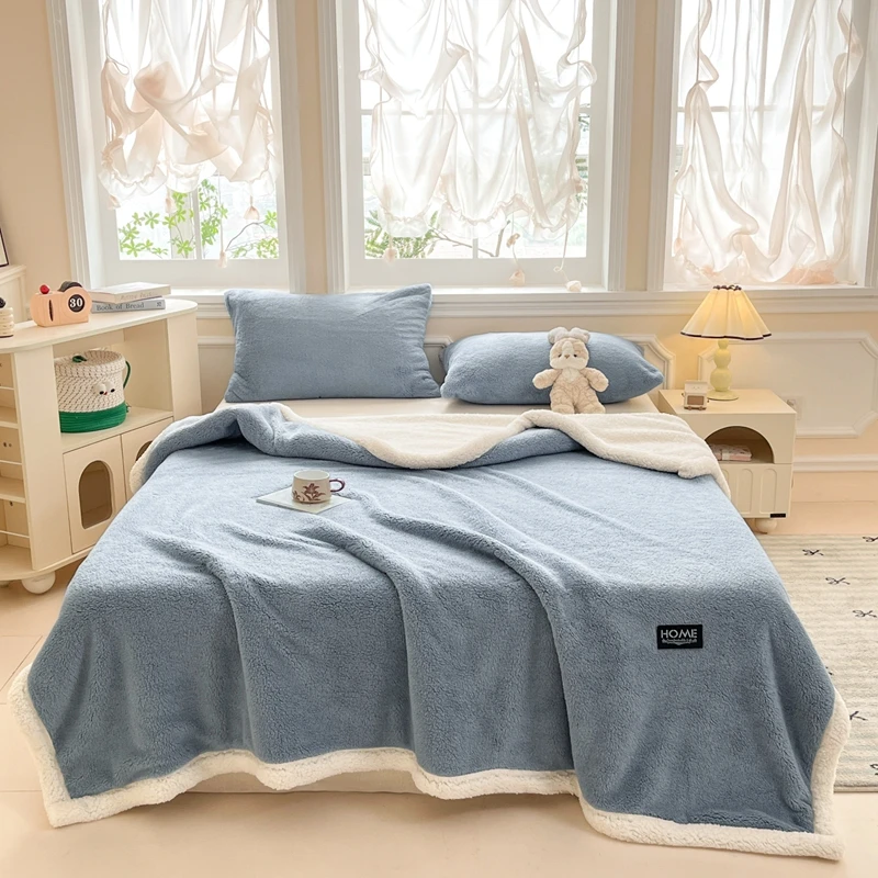 Solid Color Flannel Throw Blanket, Multi-Purpose Soft Skin-Friendly Warm Cozy Blanket for Bedroom Living Room Office Couch Sofa Bed Decor