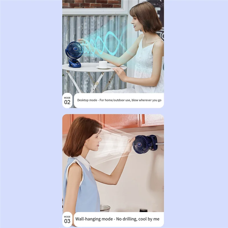 3000Mah N33 USB كليب مروحة كليب على مروحة صغيرة مع كليب الروائح استخدام شاشة ديجيتال المحمولة غرفة نوم عربة مروحة-POS