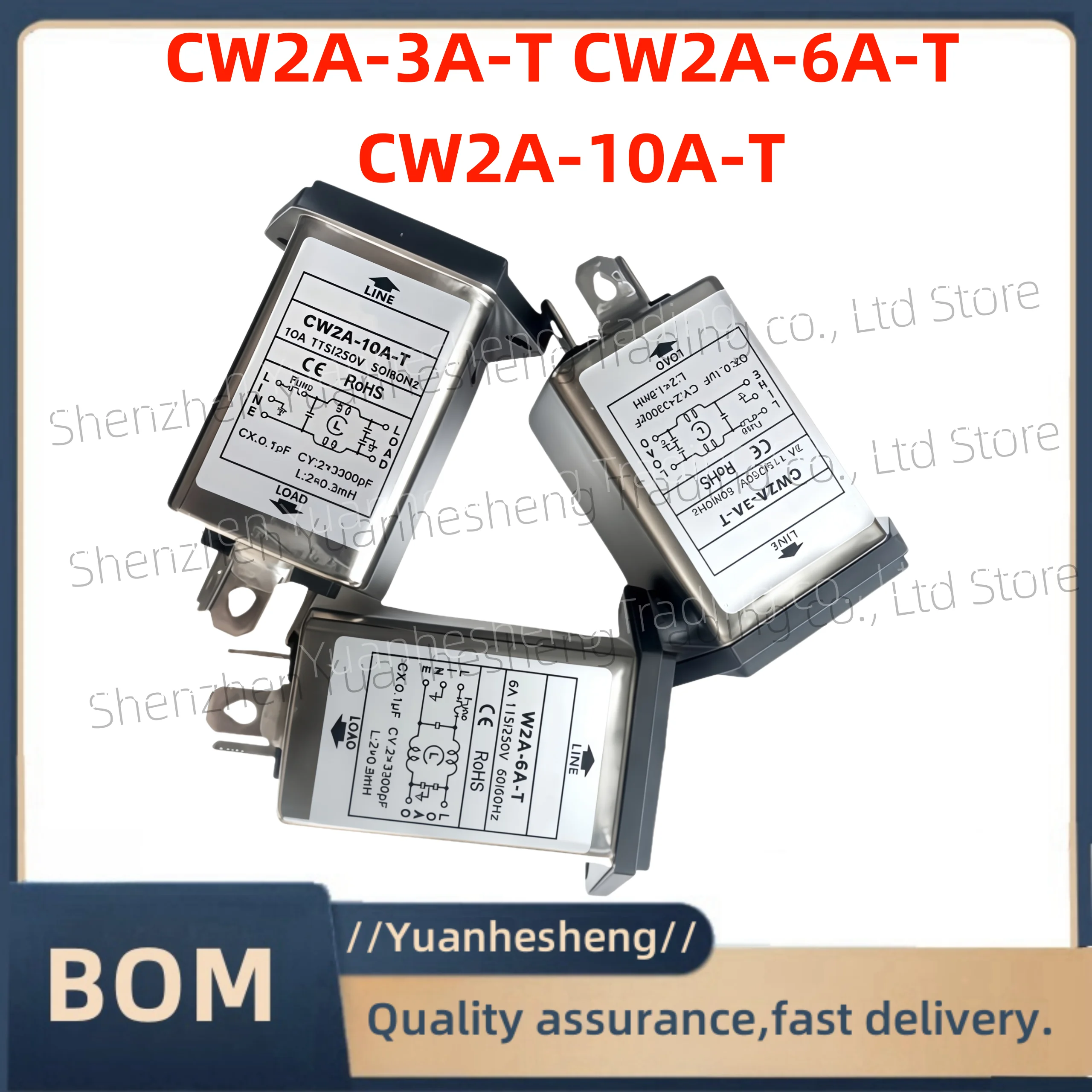 Brand new and original 10A 6A 3A Single-phase power filter EMI filter socket CW2A-6A-T audio power purifier Vehicle CW2A-3A-T