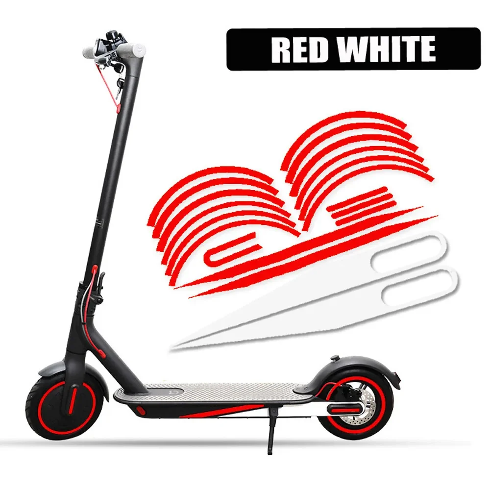 Scooter Body Warning Stickers for Xiaomi Pro 1s M365 Pro2 Electric Scooter Wheel Hub Reflective Waterproof Riding Sticker Cover