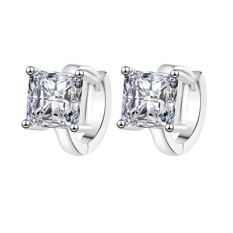 

Ourfuno Delicate 2-4CT Moissanite Earrings For Women Elegant Real 925 Sterling Silver Clip Earrings Fine Jewelry Valentines Gift