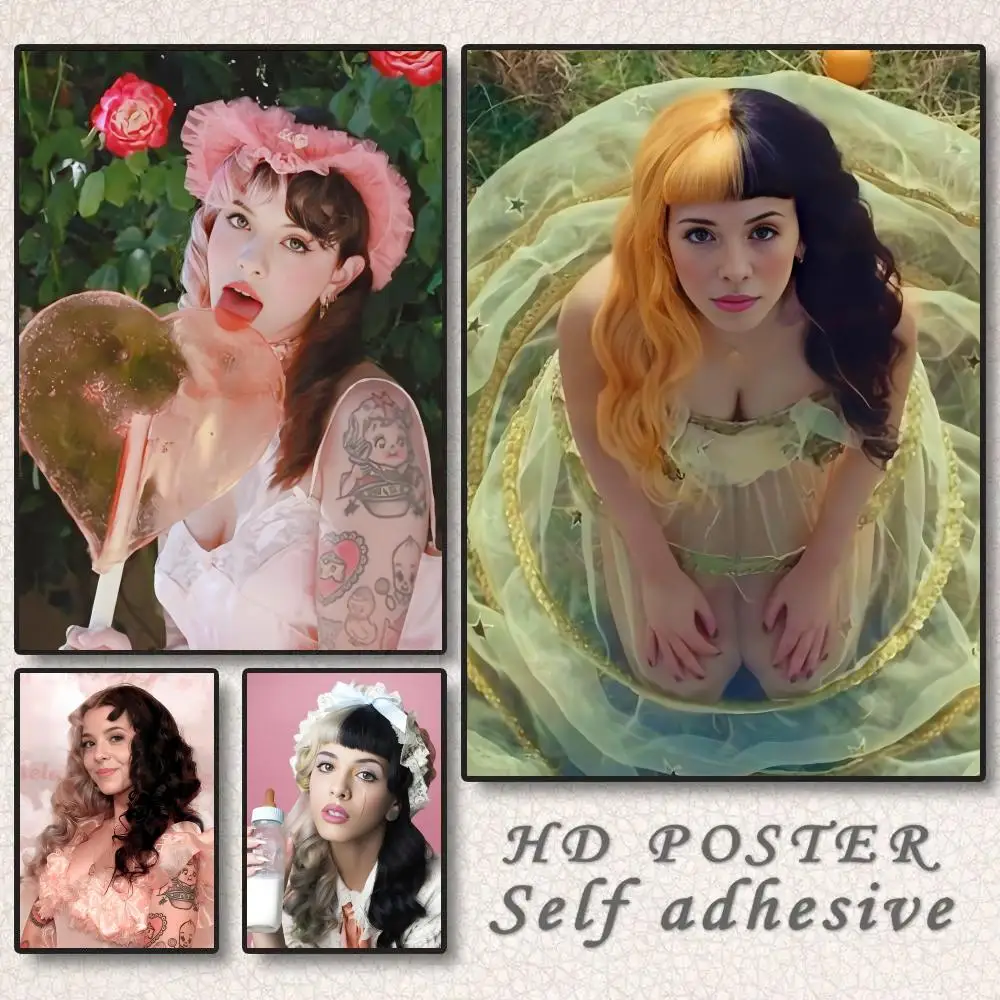 

Singer M-Melanie Martinez Painting Calligraphy Frameless Canvas Wall Art Perfect for Kitchen Bathroom Home Decor