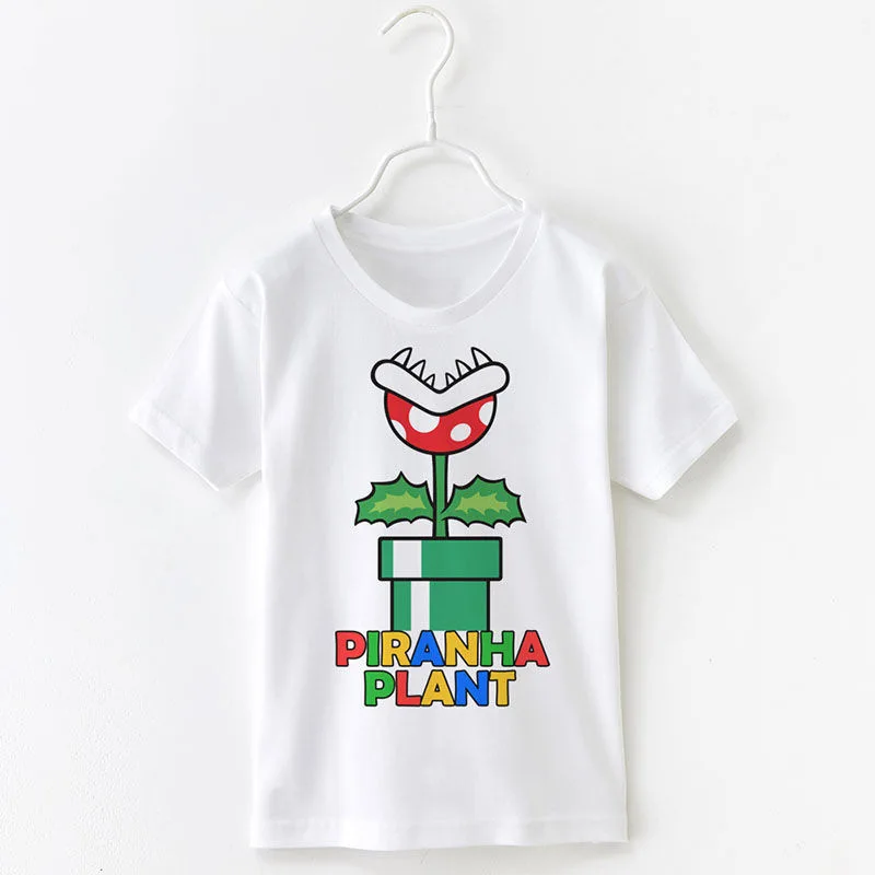 سوبر ماريوس بروس بنين بنات تي شيرت أنيمي الشكل العربة العلجوم كوبا ديزي الخوخ الصيف قصيرة الأكمام المحملة القمم رجل ملابس حريمي #5