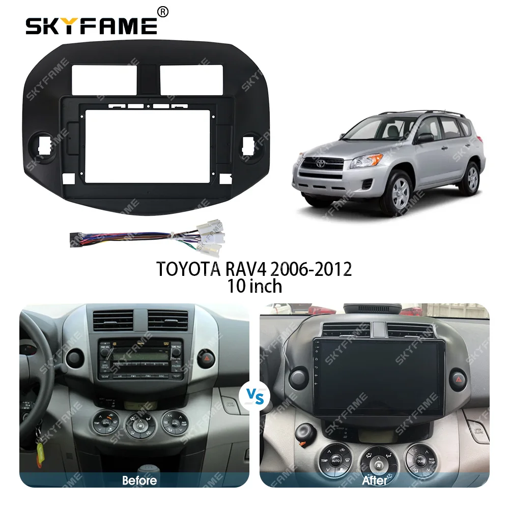 SKYFAME автомобильная рамка, адаптер для фасции, Android радиоприемник, комплект панели для приборной панели для Toyota RAV4
