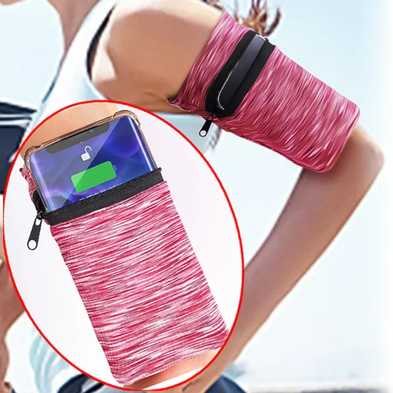 Bolsa de brazo deportiva para correr, cartera ligera con cremallera para la muñeca, para tarjeta de teléfono, banda para el sudor, para gimnasio, Fitness, ciclismo