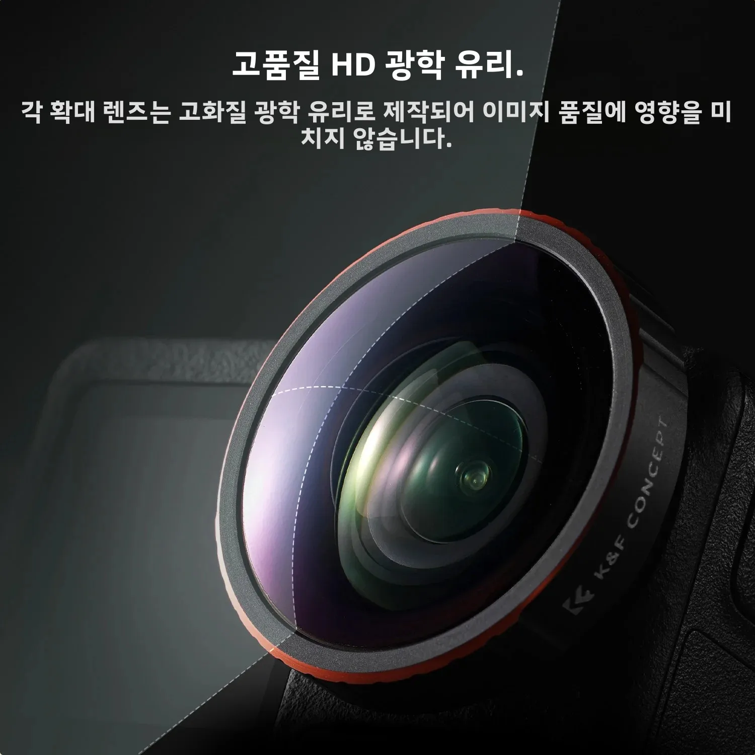 K&F CONCEPT DJI 오즈모 액션 5 프로 4 3용 광각 렌즈 나사식 185° 더 넓은 시야 다중 코팅 광학 유리 시야각 확장 렌즈