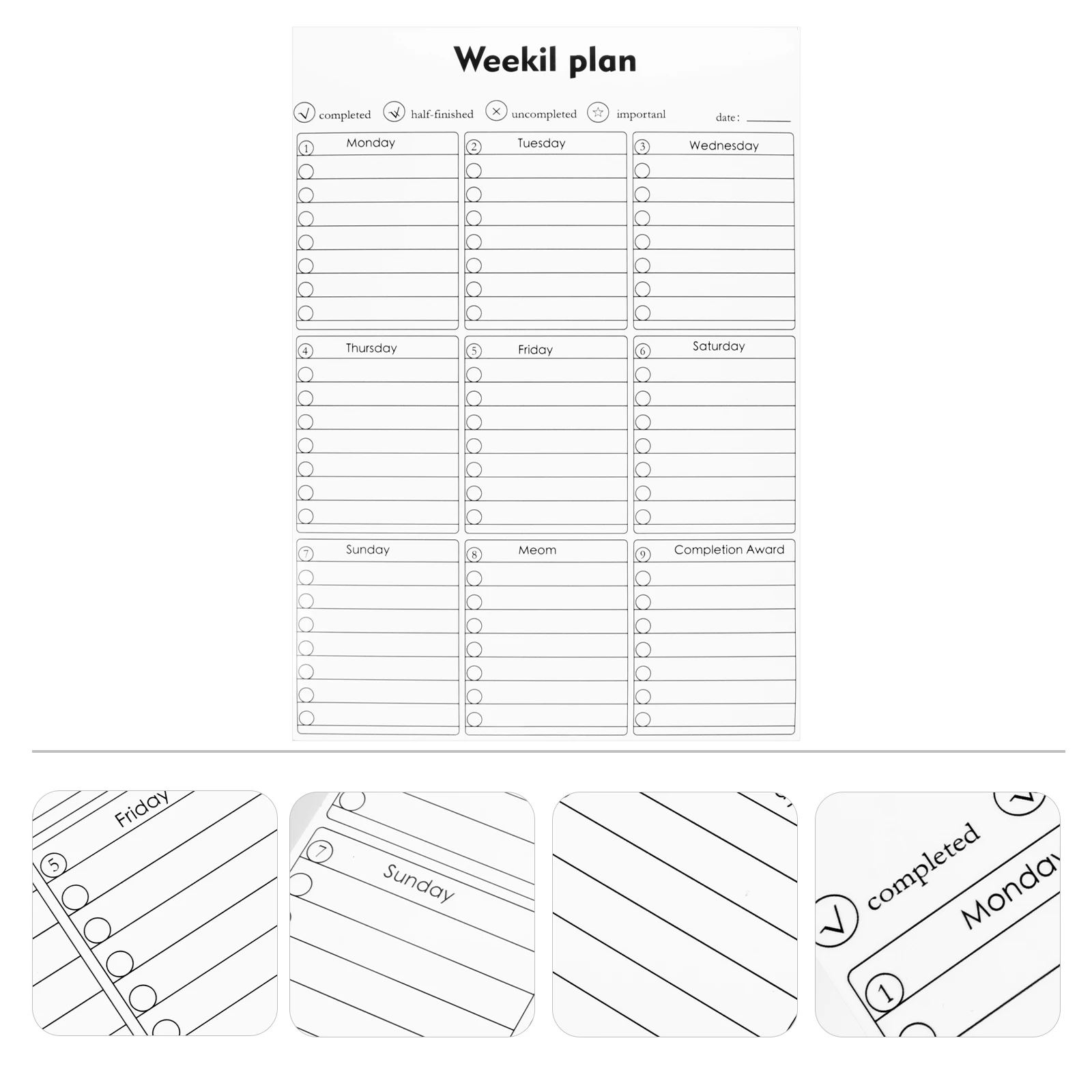 

Magnetic Plan Sticker Refrigerator Sticker Schedule Sticker Erasable Magnetic Message Board
