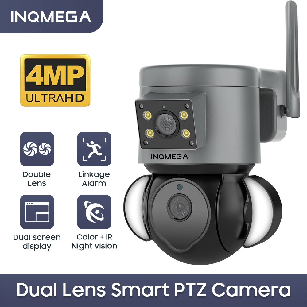 

INQMEGA 4MP Surveillance Cameras with wifi Security Protection Camera Outdoor Cam Bullet and PTZ dome Two-in-one Camera