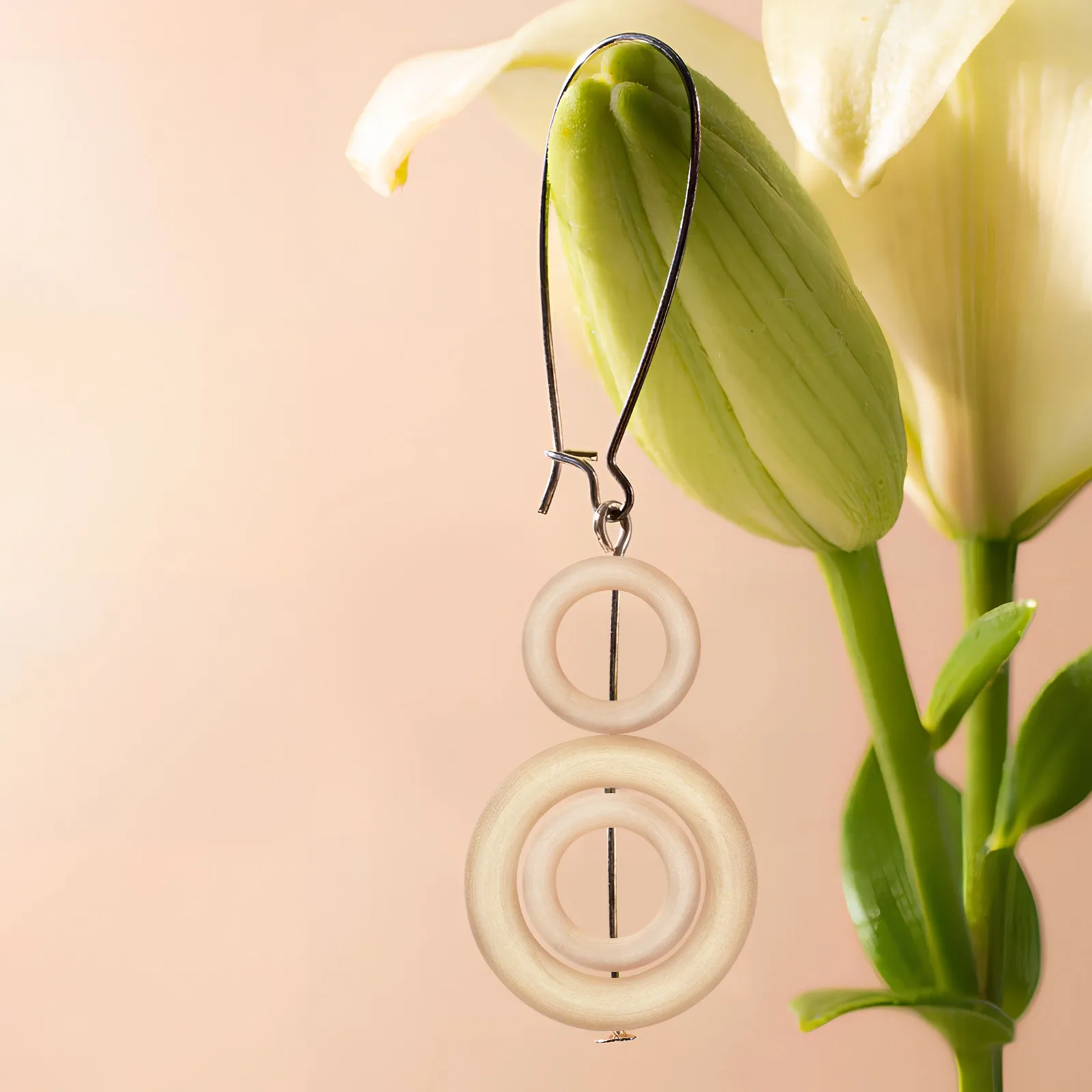 40Pcs Jewelry Accessories Unfinished Wood Rings Smooth Blank Hoops for DIY Crafts Macrame Curtain Hanging Basket Decoration view 4