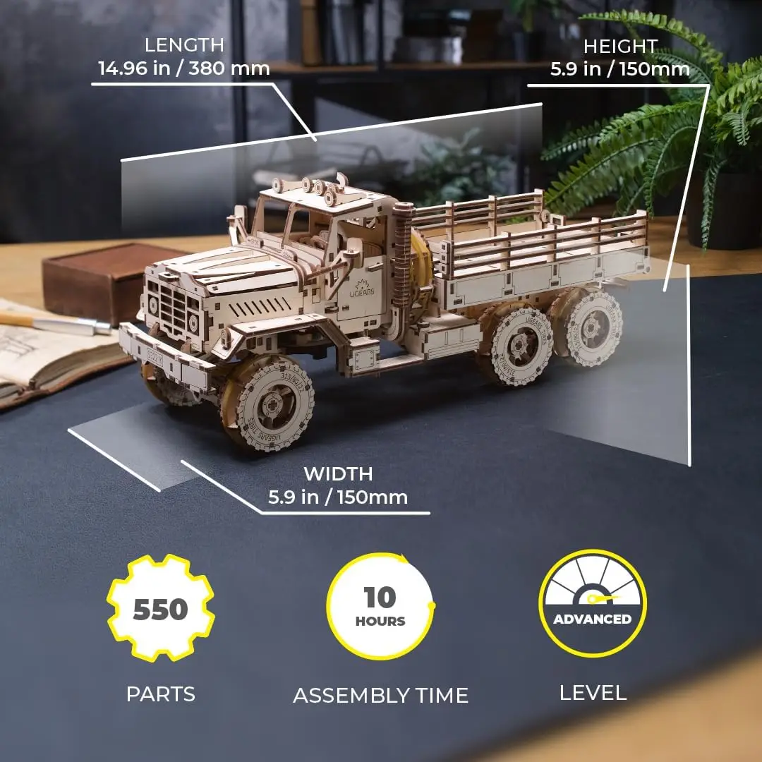 Quebra-cabeças 3D de madeira para adultos - Kits de carros modelo de caminhão de carga para adultos Quebra-cabeças de madeira 3D para adultos - Hobbies para homens para construir Spr