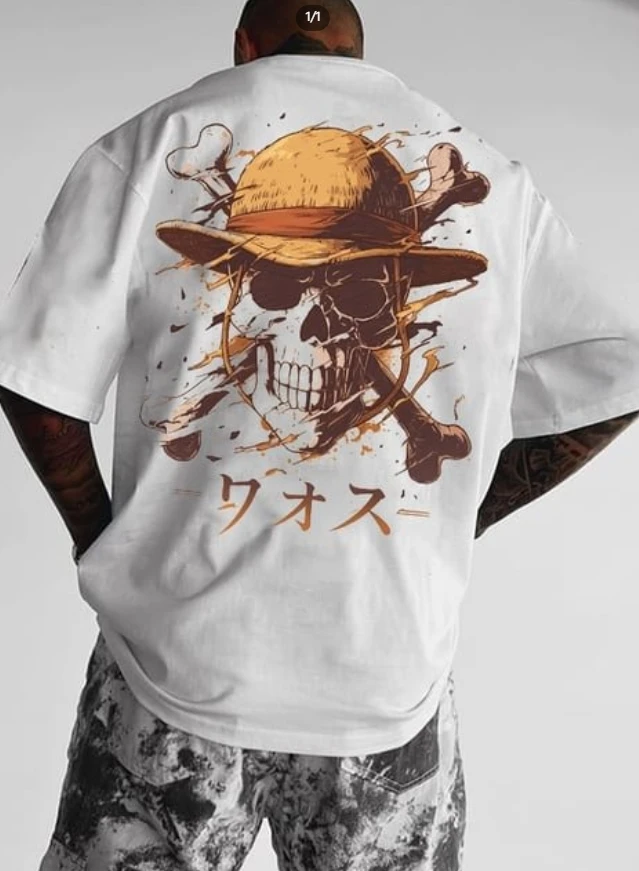 

Hot ONE PIECE Anime Men's and Women's Tops Anime Y2k Printed Short Sleeve Crew Neck Breathable T-Shirt Summer