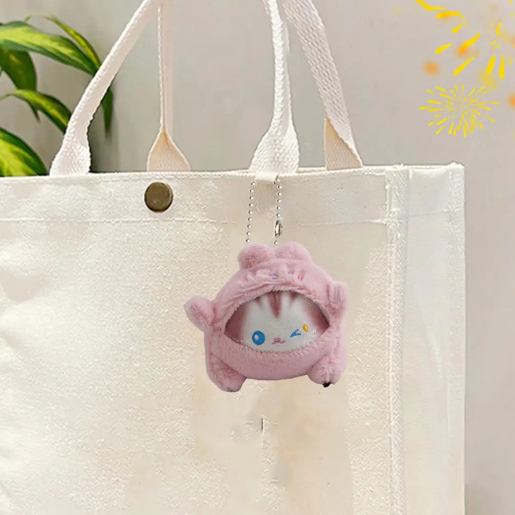 Cute Plush Cat Toy Evenly Filled Plush Doll Cute Plush Toy Keychain Pendant Backpack Ornament Panda Rabbit Bear Stuffed for Kids