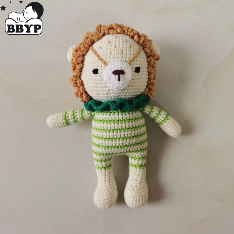 

Creative Handmade Knitted Lion Doll Animal Stuffed Plush Toy Baby Soothing Sleeping Plush Toy Gifts for Kids Birthday
