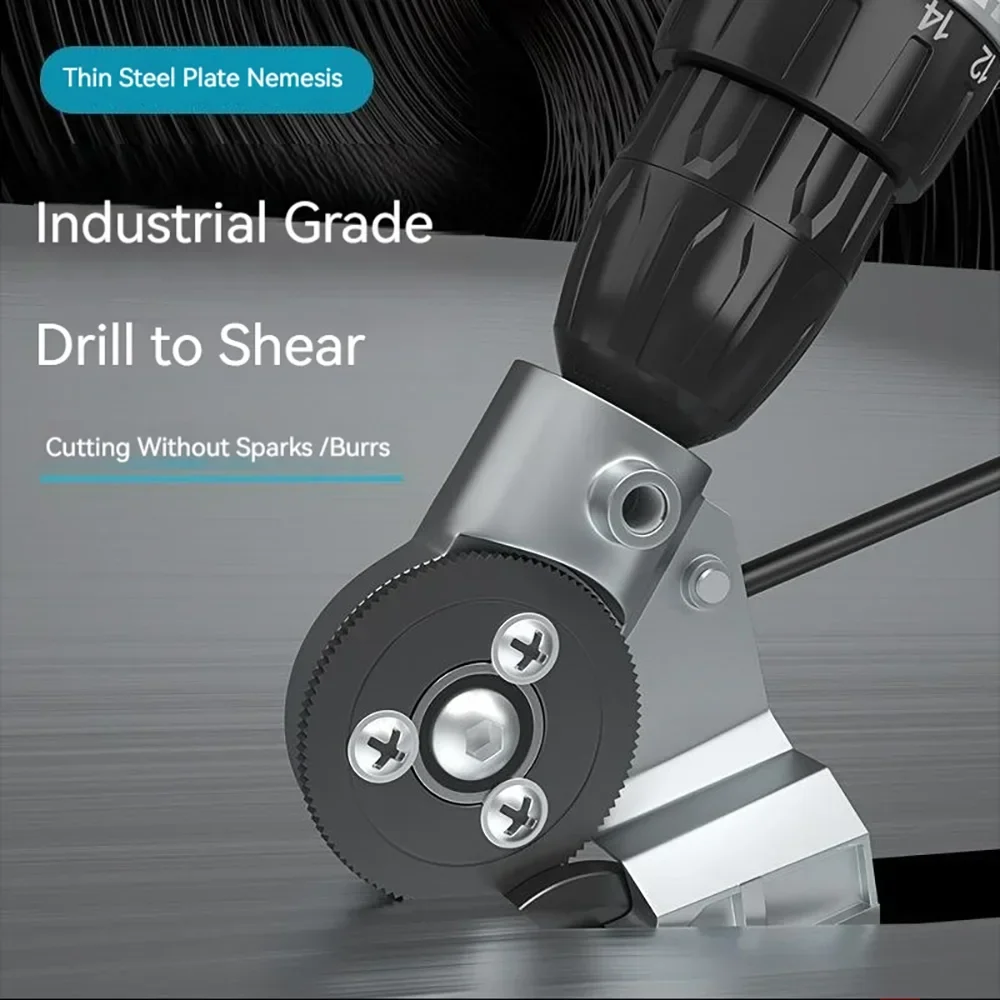 Upgraded Industrial Grade Drill to Shear Titanium Steel Electric Scissors Thin Steel Plate Nemesi Electric Drill Plate Cutter