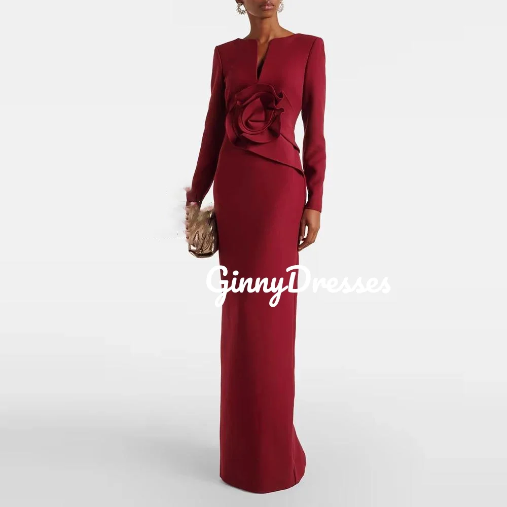 

Женские вечерние платья на заказ Платья для торжественных случаев с разрезом на колонне и v-образным вырезом длиной до пола, платья на молнии с длинными рукавами