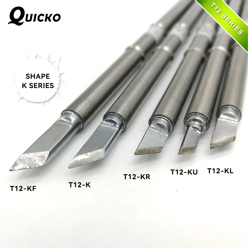 

5pcs K Series T12 Soldering Tips Set for FX-951 FX-952 Rework Station T12-K KU KF KL KR High Quality Lead-Free Fast Heating