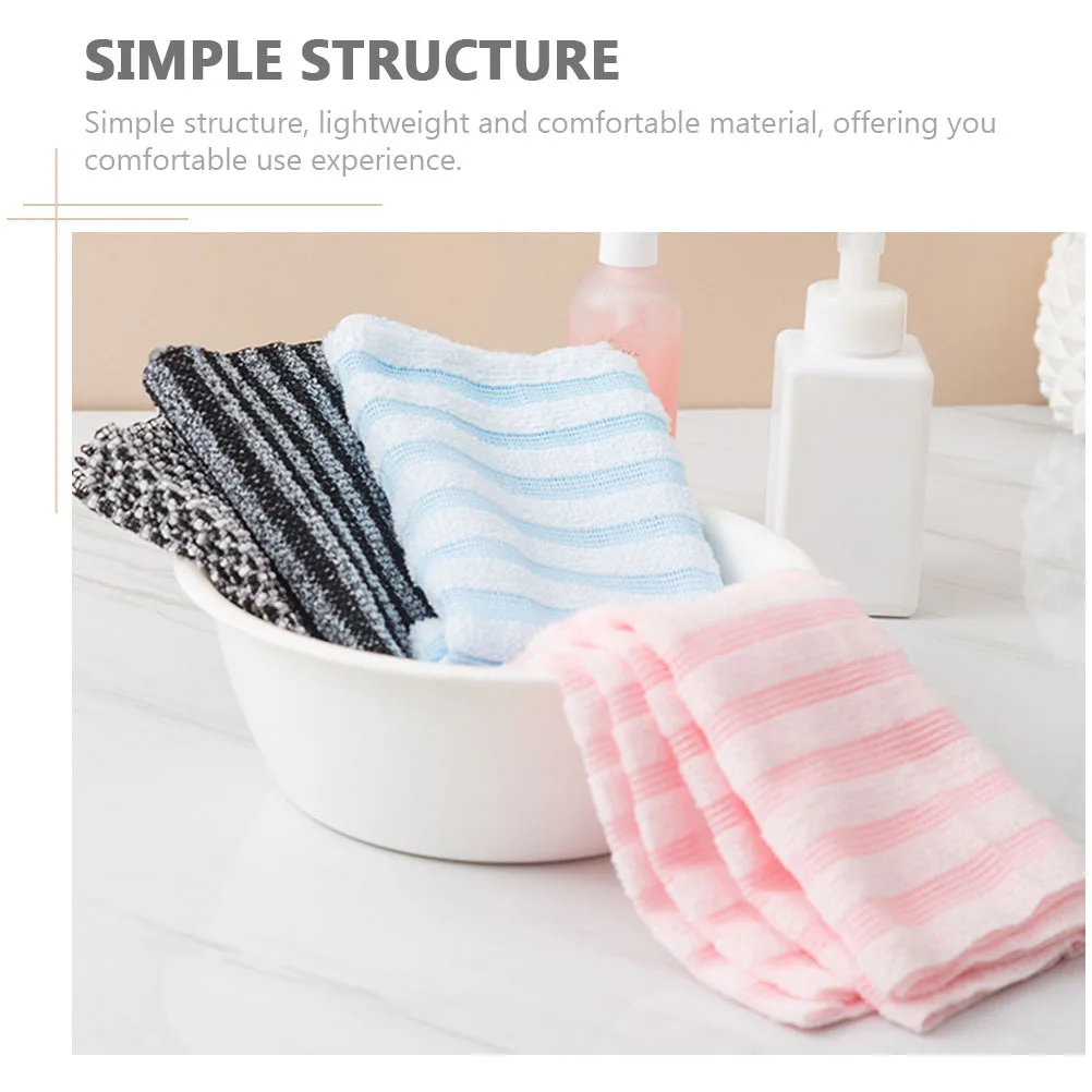 

2Pcs Shower Scrubber Towel for Body Exfoliating Bath Skin Cleaner Soft Material Non Scratch Cleanser for Arms Legs Chest Back